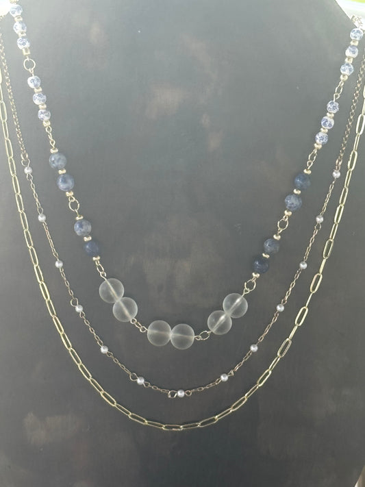 Coastal 3 layered Sky Necklace