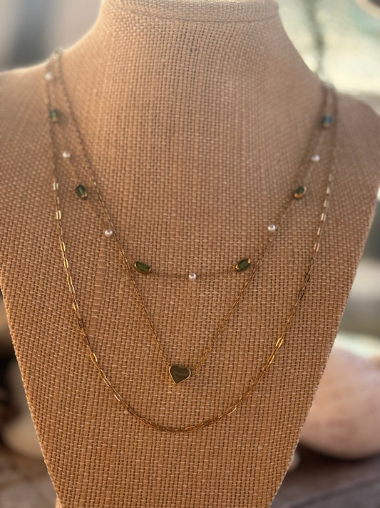 3 layered Gold Liv Necklace
