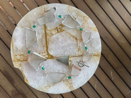Frosted Sea Glass and Fossil