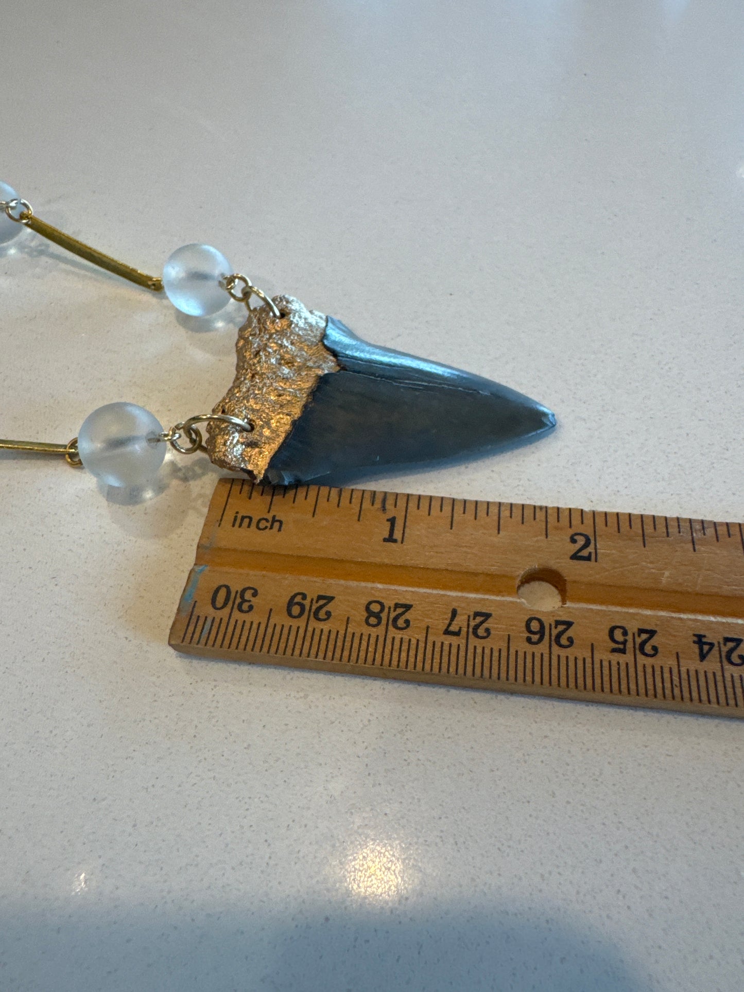 Megladon White Frosted Glass Necklace