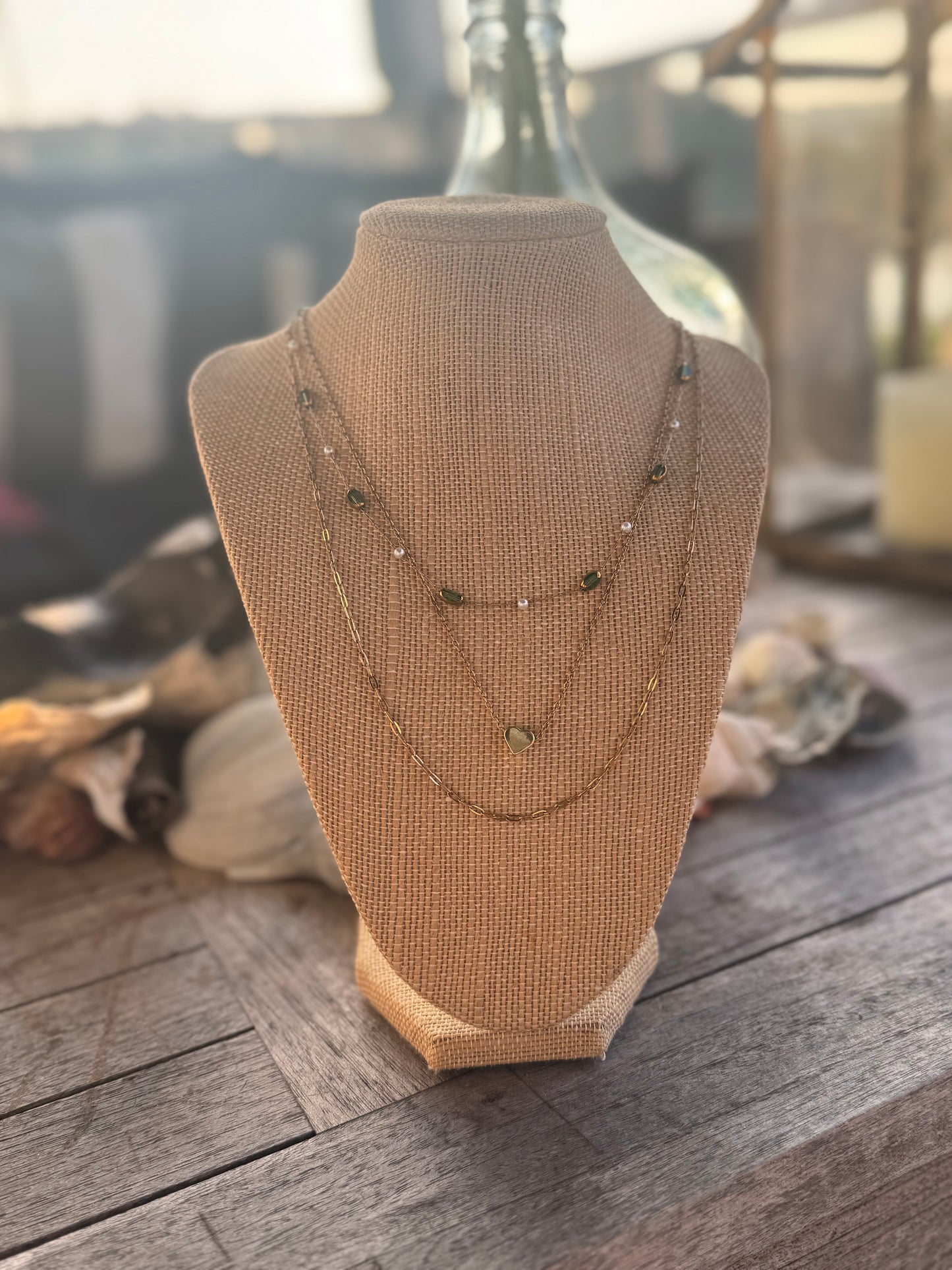 3 layered Gold Liv Necklace