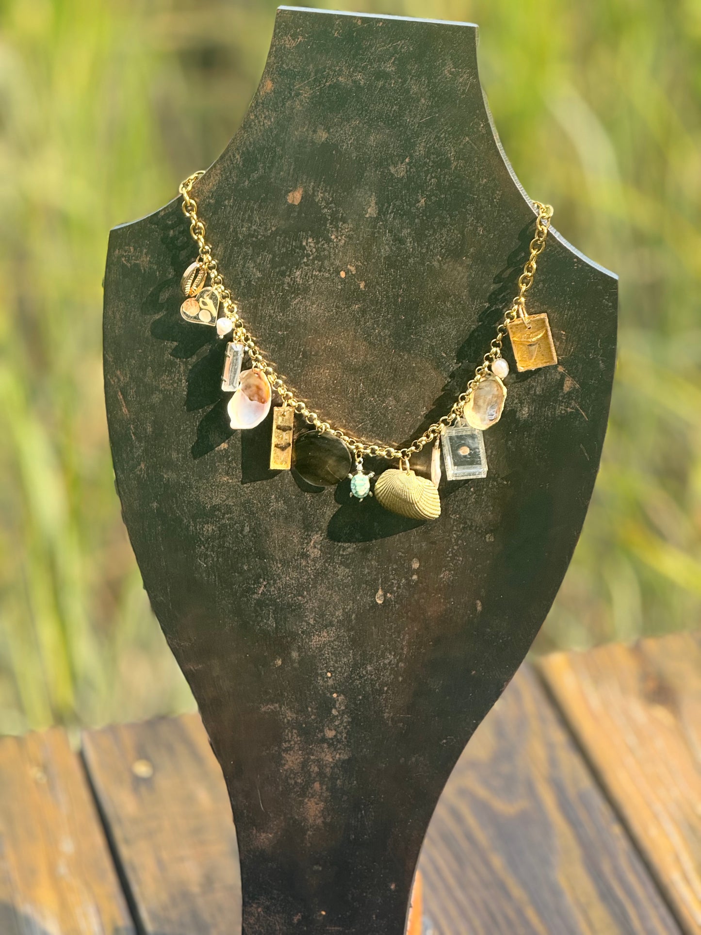 Coastal Treasures and Metals Necklace