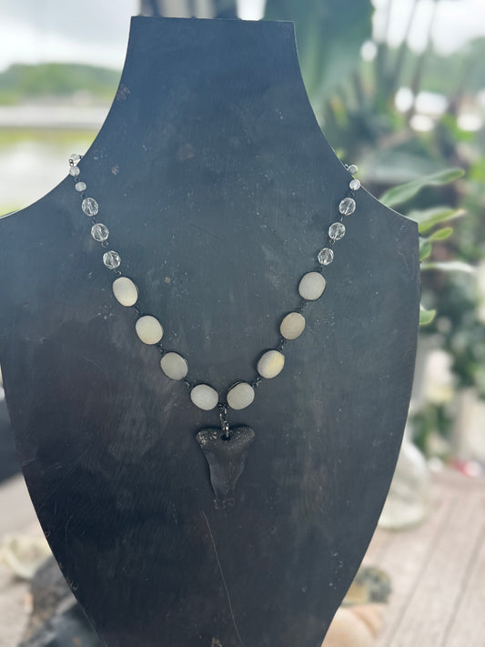 White Elegant Shark Necklace