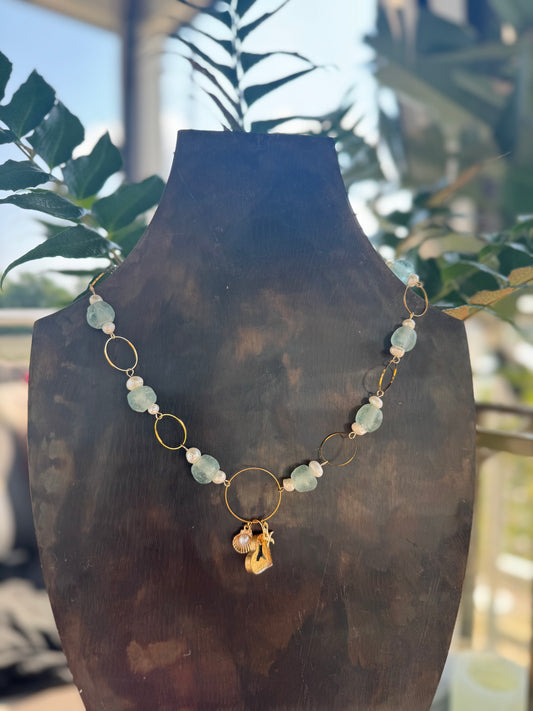 Gold Ring Charm Necklace