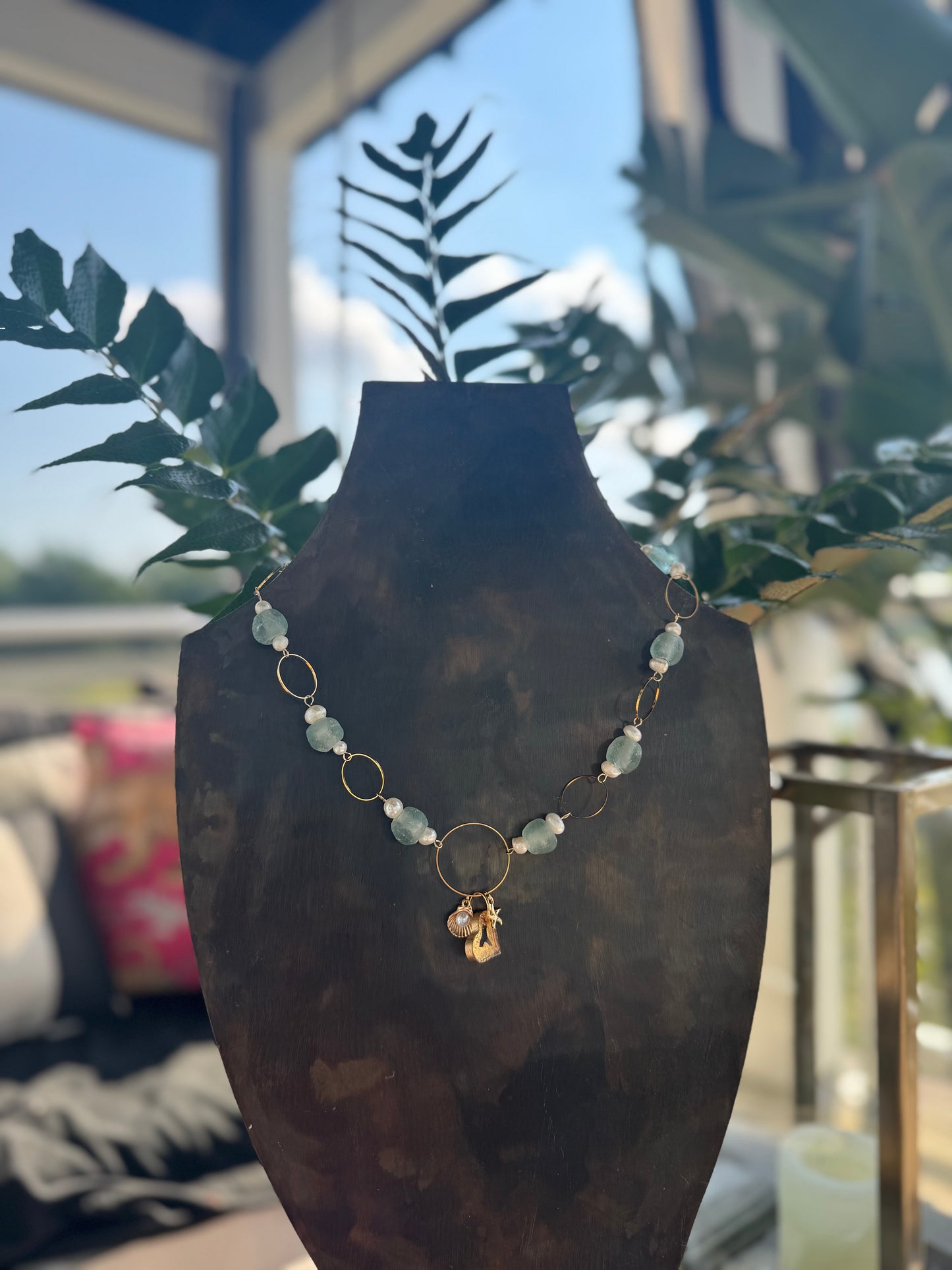 Gold Ring Charm Necklace