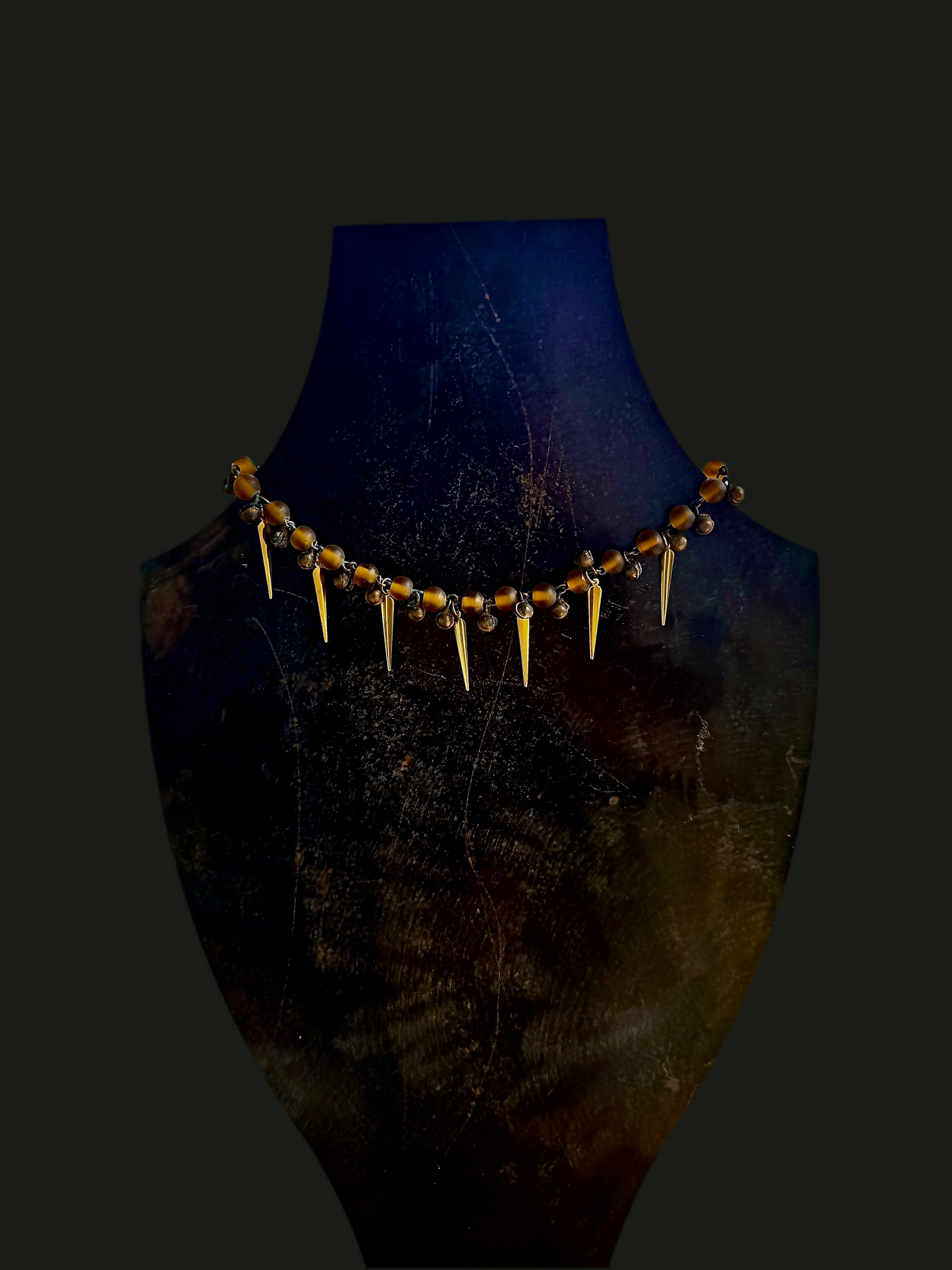 Coastal Ember Necklace - Brown & Bronze Beads with Antique Finish