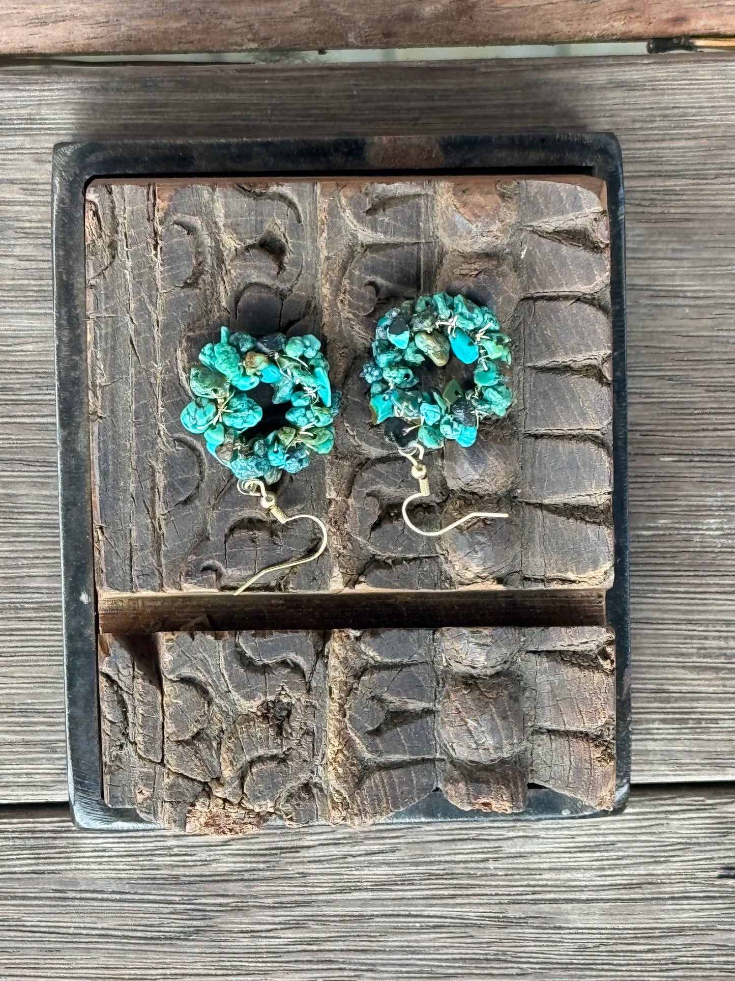 Turquoise Stone Circles Earrings