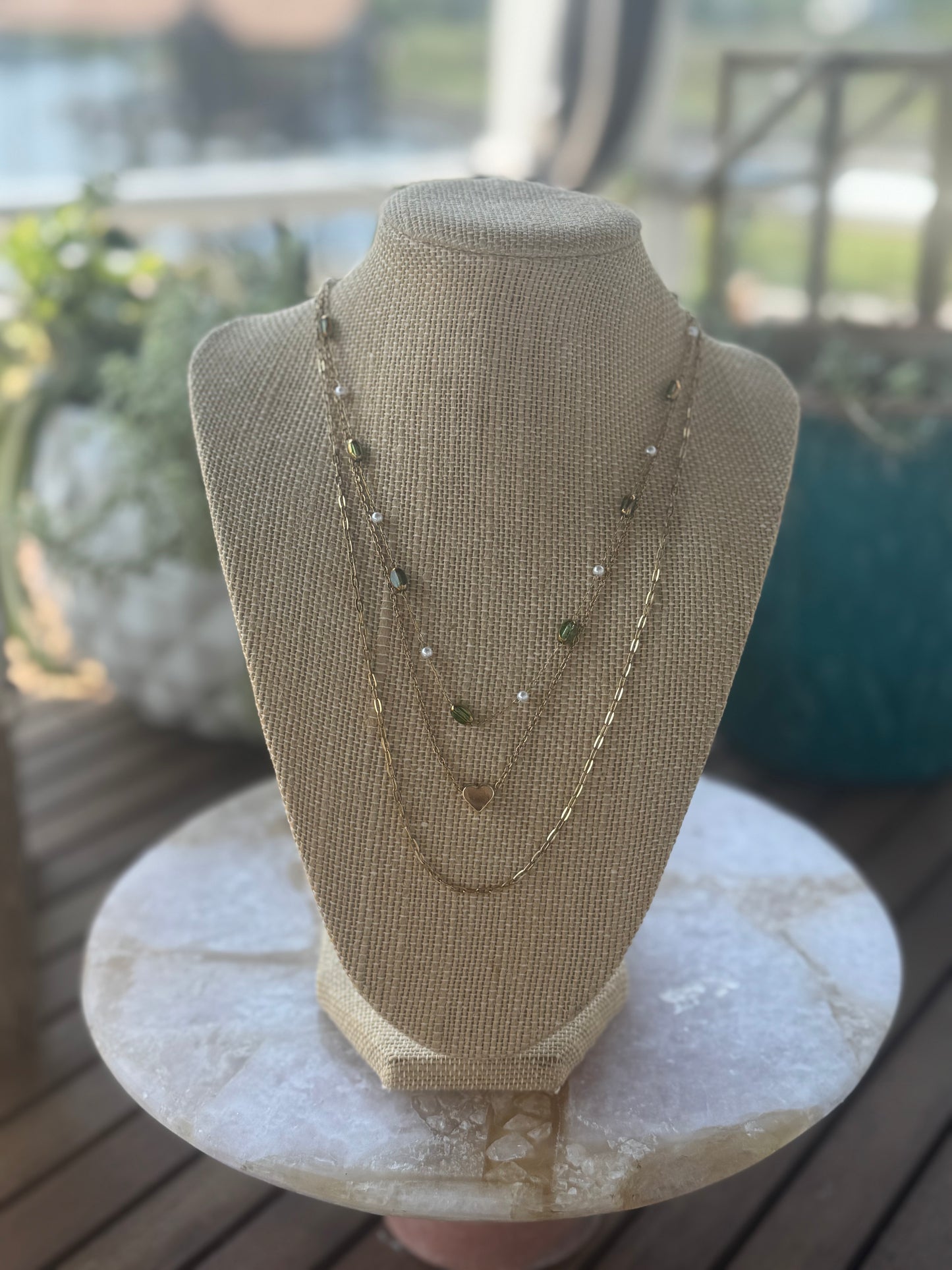 3 layered Gold Liv Necklace