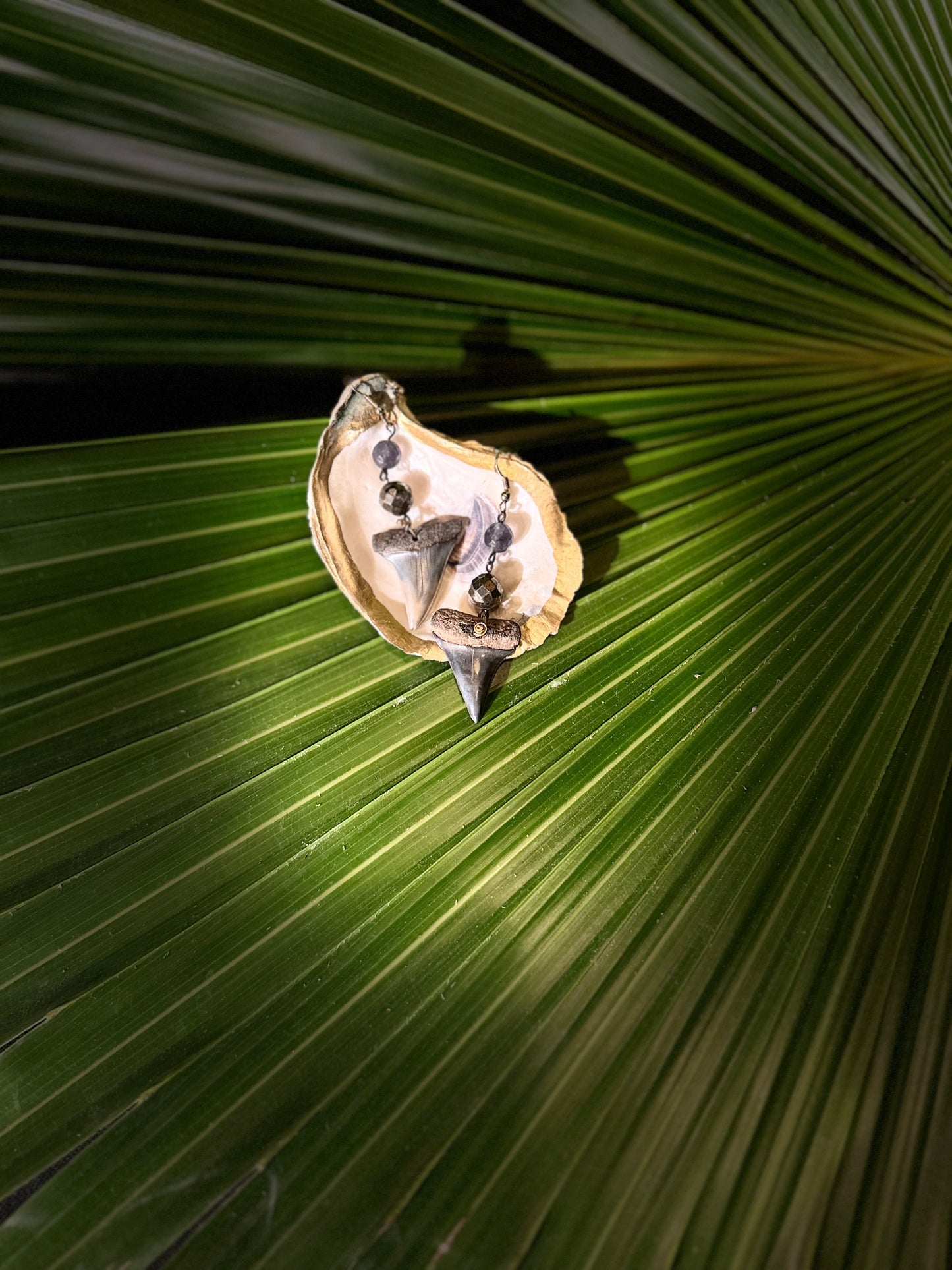 Prehistoric Mako Beaded Dangle Earrings