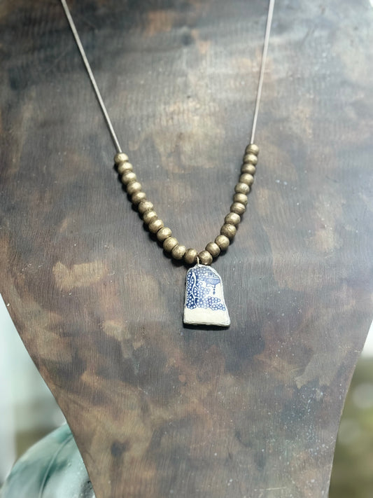Granny Ruby China and Pewter Necklace