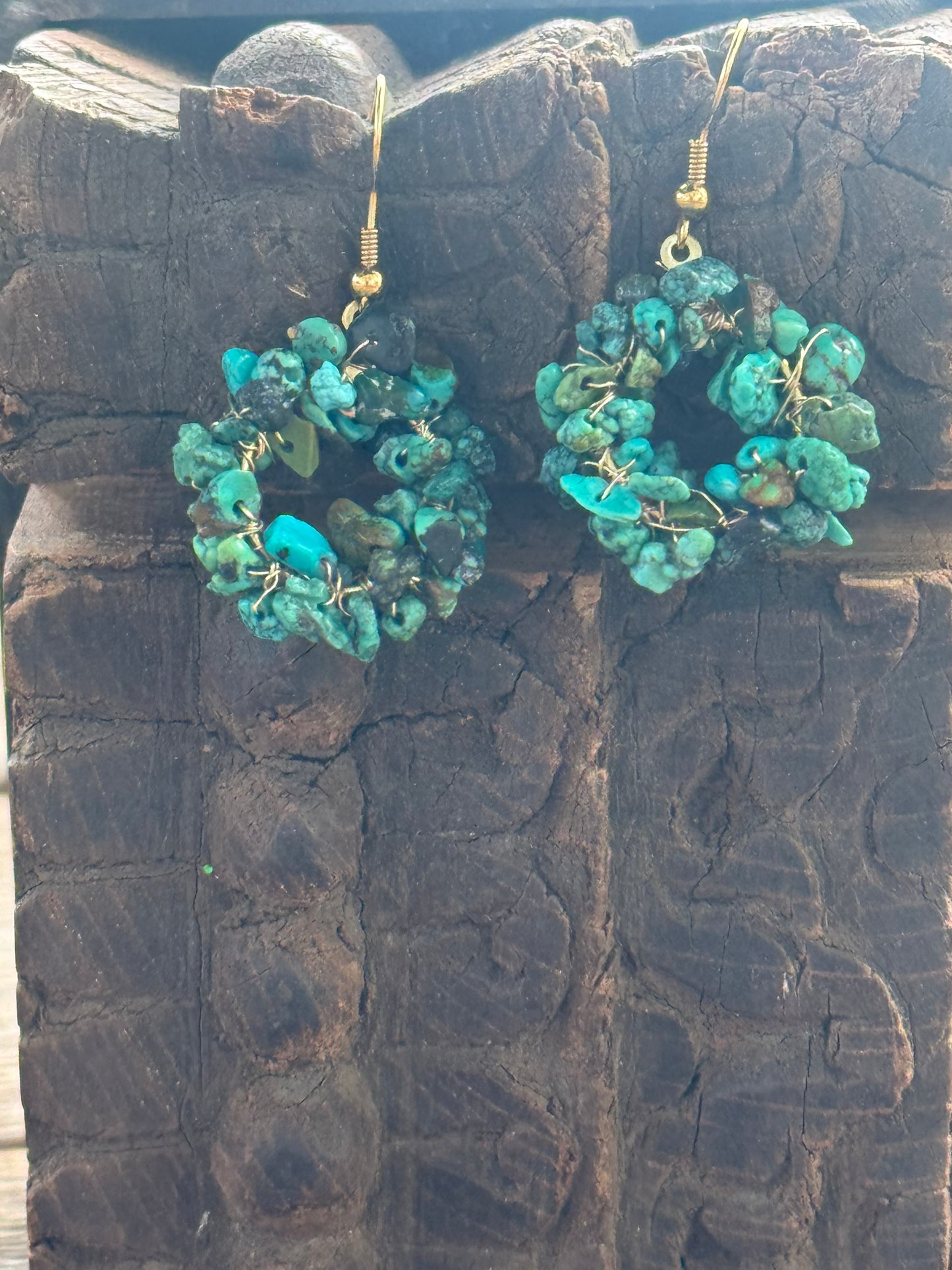 Turquoise Stone Circles Earrings