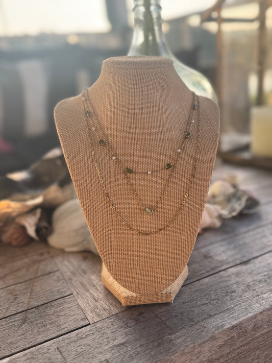 3 layered Gold Liv Necklace