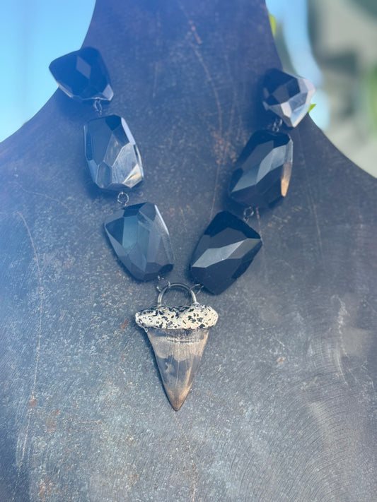 Black Crystal Megladon Necklace