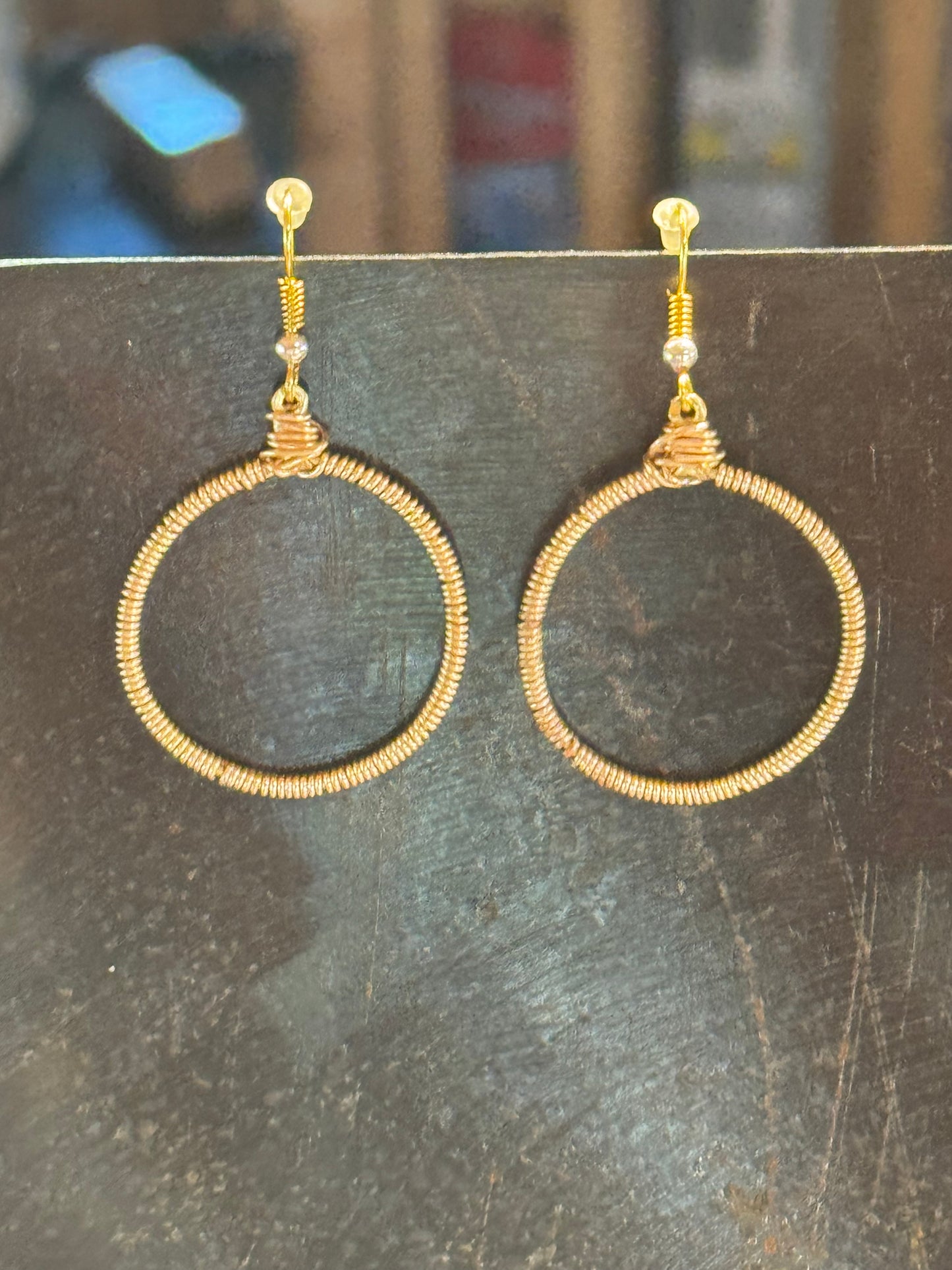 Wire Wrapped Circle Earrings