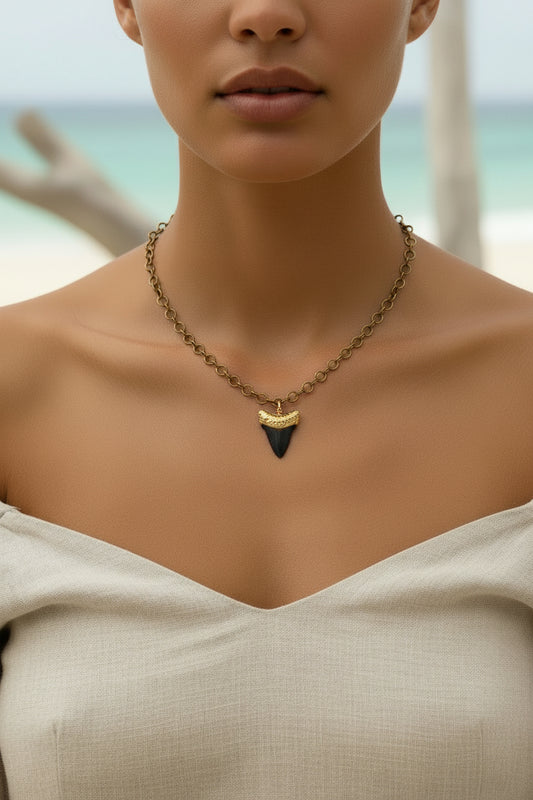 Bronze Requiem Shark Tooth Necklace