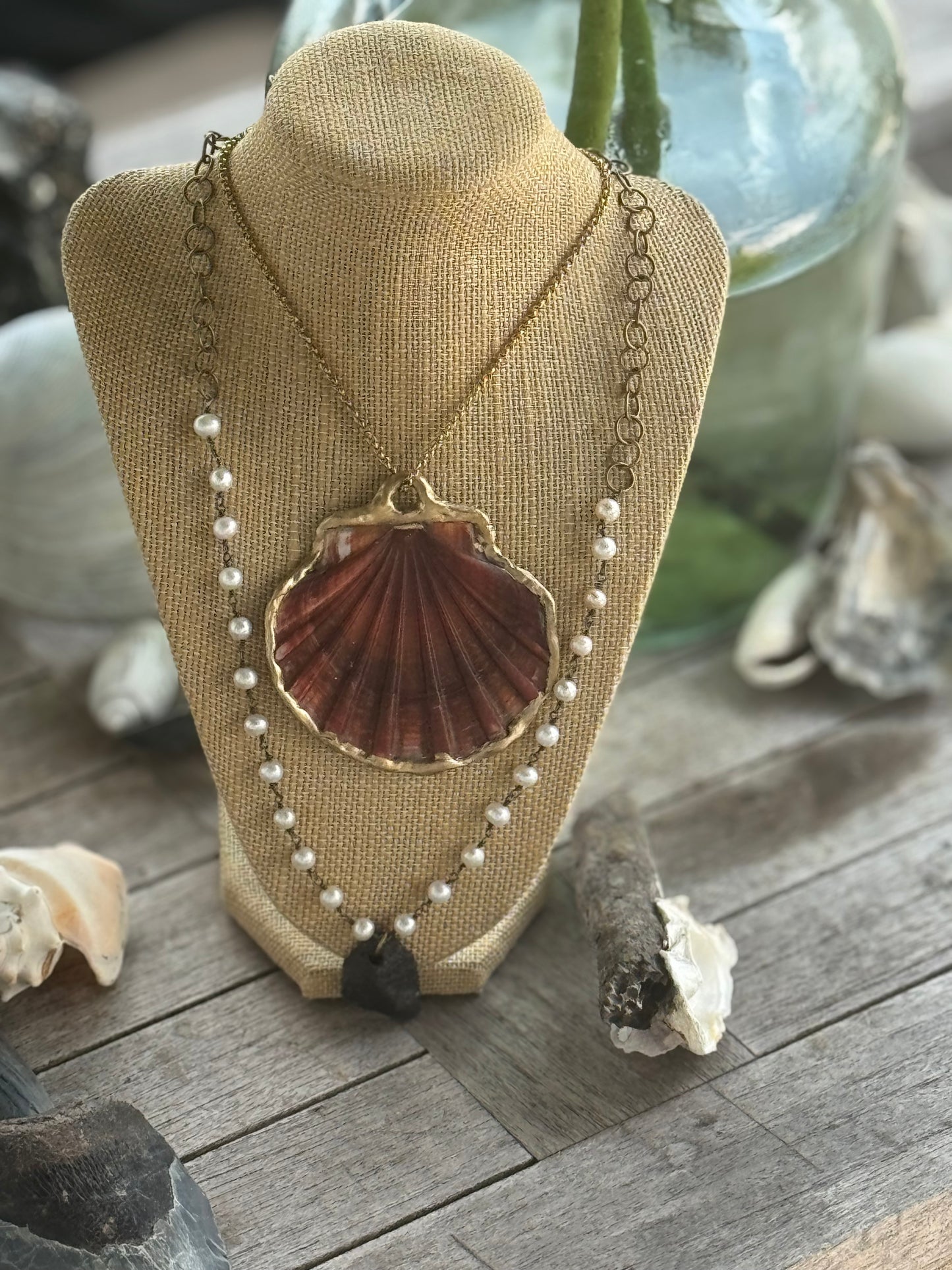 Red Fan Necklace