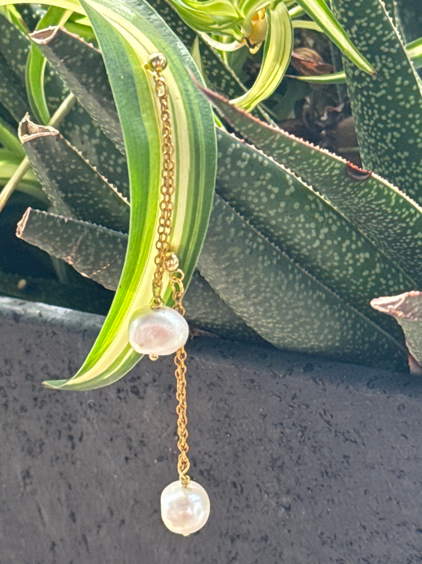 The Suzie Earrings- 2:53 Drop Chain Pearl