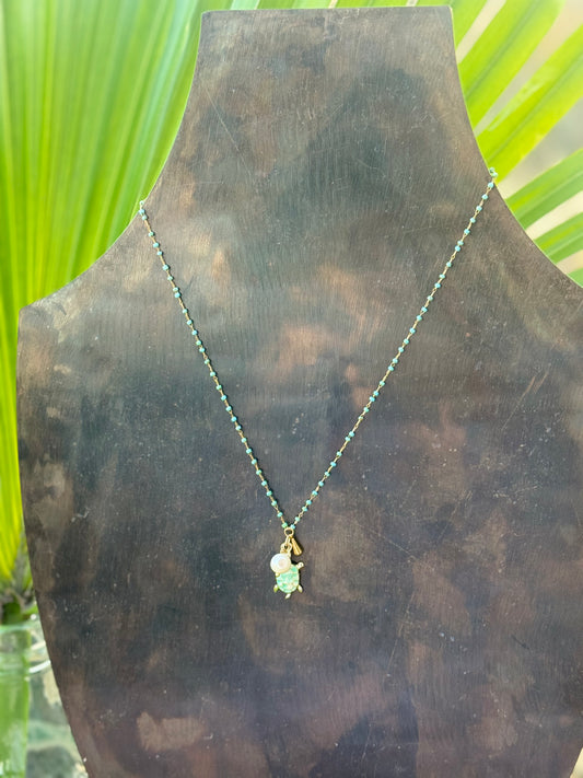Aqua Turtle Necklace