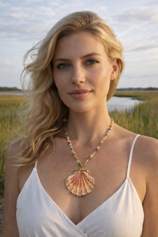 Coastal Shell Necklace - Soldered Calm Shell with 18k Gold Plating