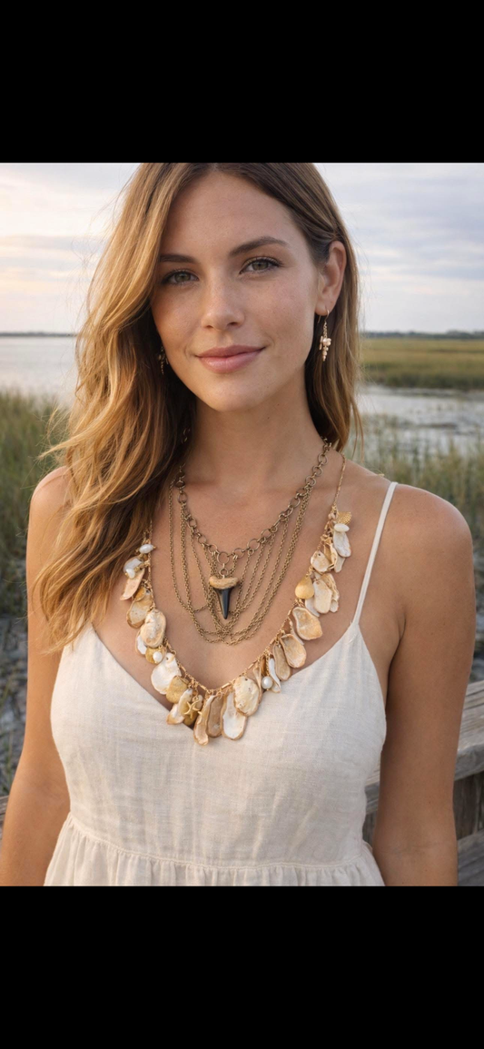 Georgia Prehistoric Mako Waterfall Necklace