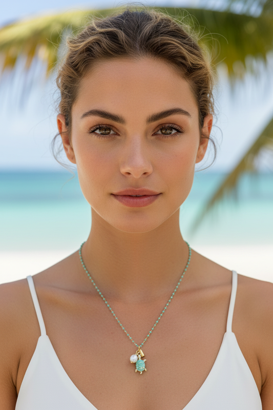 Aqua Turtle Necklace
